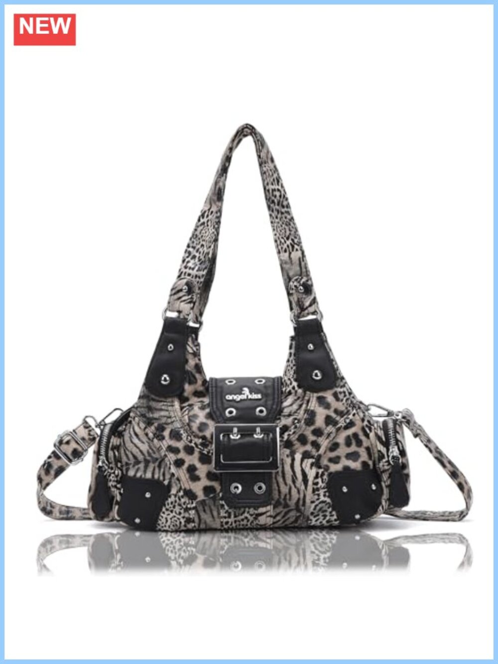 Vegan Leather Hobo Shoulder Bag Multi-Pocket Crossbody Purse